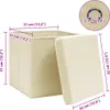 vidaXL Úložné boxy s vekom 10 ks Krémová 32x32x32 cm Látka Náhľad obrázku produktu 5