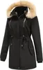 ASKSA Damen Winterjacke Wintermantel Baumwolljacke Warm Produktbild-Vorschau 2