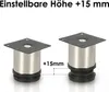 SWANEW 4x Möbelfuß Möbelfüsse Edelstahl Fuss Durchmesser 40 Produktbild-Vorschau 3