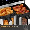 Doppelkammer-Heißluftfritteuse 2x5L, Airfryer 10L, Produktbild-Vorschau 9
