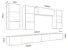 A diagram showing the dimensions of a modular furniture set, likely a media unit or wall unit. Náhled obrázku produktu