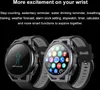 Two smartwatches are displayed against a black background, with text describing their features. Náhled obrázku produktu