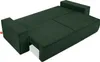 A dark green sofa bed is shown from a slightly elevated, diagonal angle against a white background. Produktbild-Vorschau