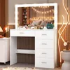 Coiffeuse avec éclairage LED et miroir 5 tiroirs Table de Voir les images du produit 1