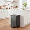 HOMCOM Kuchynský odpadkový kôš 2 x 30 l s vekom so systémom Náhľad obrázku produktu 2