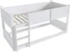 A white bunk bed with a ladder, shown from a diagonal angle against a white background. Podgląd zdjęcia produktu