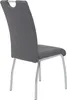 A single gray chair with a chrome frame is shown from a side-angle against a white background. Produktbild-Vorschau