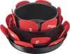 A set of nesting pots with red protective pads between them. Podgląd zdjęcia produktu