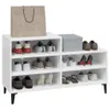 vidaXL Scarpiera bianca lucida 102x36x60 cm in legno - Anteprima dell’immagine prodotto 7