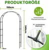 Rosenbogen 150x240x30 cm schwarz Gartendeko Rosenspalier Produktbild-Vorschau 2