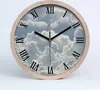 Holzuhr 25fi cm wanduhr - schwarze Spitzen - Wolken Produktbild-Vorschau 1