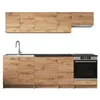 Küche 240 cm - mit schwarzer Arbeitsplatte - Artisan Eiche Produktbild-Vorschau 1