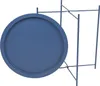 A blue round table with a metal stand, shown against a white background. Produktbild-Vorschau