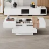 Sweiko 70x70x39cm vysoký lesk s výsuvnou doskou, bočný Náhľad obrázku produktu 4