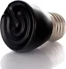A black ceramic heat lamp bulb with a silver screw base is shown against a white background. Podgląd zdjęcia produktu