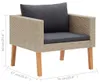 vidaXL 3-tlg. Garten-Lounge-Set mit Auflagen Poly Rattan Produktbild-Vorschau 7