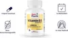 A bottle of Vitamin D3 supplements with surrounding icons and text. Produktbild-Vorschau