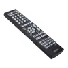 A black remote control with white and blue buttons is shown against a white background. Náhľad obrázku produktu