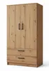 Kleiderschrank 2-türig mit 2 Schubladen – 90 cm Eiche Produktbild-Vorschau 1