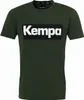 A green t-shirt with a black and white logo on the front. Voir les images du produit