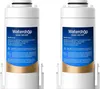 Two white water filters with blue labels are shown side-by-side against a white background. Anteprima dell’immagine prodotto