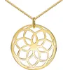 MATERIA Lebensblume Kette Gold Anhänger Mandala 925er Produktbild-Vorschau 1