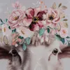 Wandbild Schaf mit Blumenkranz auf Leinwand 60x60cm Formano Produktbild-Vorschau 2