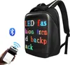 A black rucksack with an LED display showing text, shown next to a smartphone and a Bluetooth icon. Anteprima dell’immagine prodotto