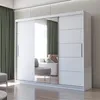 Schwebetürenschrank Kleiderschrank  Schrank 250cm Weiß/Weiß Produktbild-Vorschau 1
