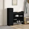 vidaXL Botník černý 100,5x28x100 cm materiál na bázi dřeva Náhled obrázku produktu 3