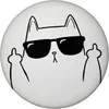 Katze mit Mittelfinger Magnet rund Produktbild-Vorschau 1
