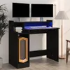 vidaXL Schreibtisch mit LEDs Schwarz 97x45x90 cm Produktbild-Vorschau 2