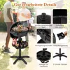 People are grilling outdoors, with close-up shots of the grill's features. Náhled obrázku produktu