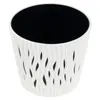 A white planter with a black interior is shown against a white background. Podgląd zdjęcia produktu