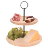Excellent Houseware Serviertablett 2 Etagen Bambus Rund Produktbild-Vorschau 5