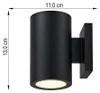Nástěnné svítidlo Kynast Solar LED, průměr 8 cm, černé, 1 Náhled obrázku produktu 10