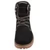 A close-up, front-facing view of a black boot. Voir les images du produit