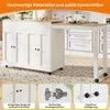A kitchen island with storage, featuring a pull-out table extension, displayed in a kitchen setting with decorative elements. Anteprima dell’immagine prodotto