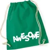 Huuraa Turnbeutel Awesome Schriftzug 12 Liter Kelly Green Produktbild-Vorschau 1