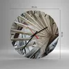 Wanduhr - Rund - Glasuhr - Blatt Palme Natur - 40x40cm - Produktbild-Vorschau 3