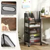 Carrello portab libri su ruote, con 2 ripiani e 3 cesti, Anteprima dell’immagine prodotto 7