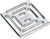 A square metal grate with a grid pattern and a brand name in the center, isolated on a white background. Anteprima dell’immagine prodotto