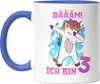 Bäääm Ich Bin 3 Tasse Blau Einhorn 3. Geburtstag Produktbild-Vorschau 1