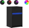 vidaXL Nachttisch mit LED-Leuchten Schwarz Holzwerkstoff Produktbild-Vorschau 2