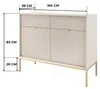 Moderne Geriffelte Kommode KIOTO K2D2SZ Kaschmir Gold Produktbild-Vorschau 3