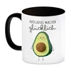 Niedliche Avocado Kaffeebecher in schwarz mit Spruch Produktbild-Vorschau 2