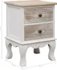 A white and wood bedside table with two drawers. Produktbild-Vorschau