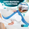 A mattress topper being fitted onto a mattress with elastic straps. Produktbild-Vorschau