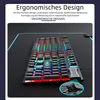 Tastatur USB, LED Beleuchtung, 104 Tasten, Ergonomisch, RGB Produktbild-Vorschau 3
