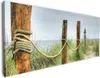 Wallario Premium Leinwandbild Düne am Strand mit Holzpfahl Produktbild-Vorschau 1